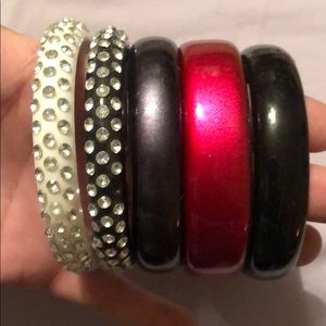 Lot of  5 bangle bracelets . Costume